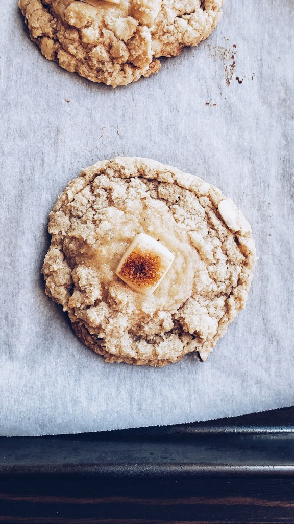 Miso Burnt White Chocolate Macadamia Cookies with Torched Hokkaido Milk Caramel