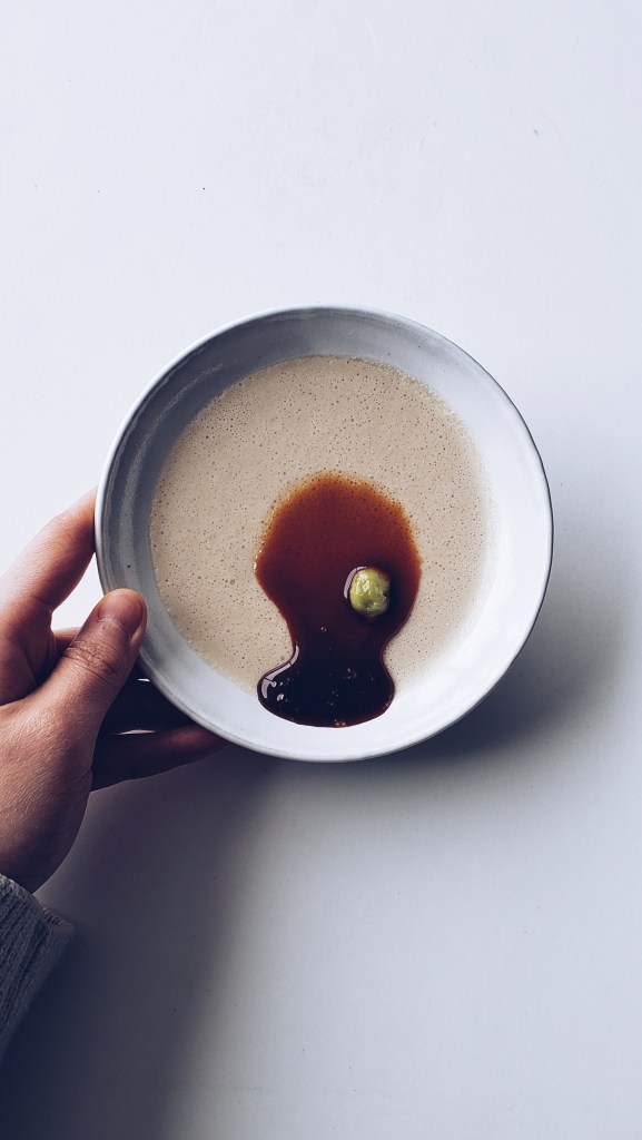 Peanut Tofu with Wasabi and Soy Sauce
